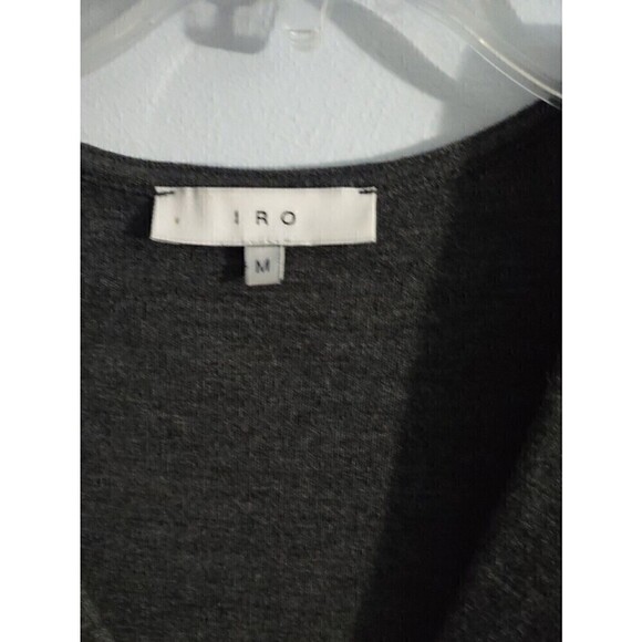 IRO Women's Sz Medium Gray Chandra Wool V-Neck Mini Dress Bodycon - Picture 3 of 6